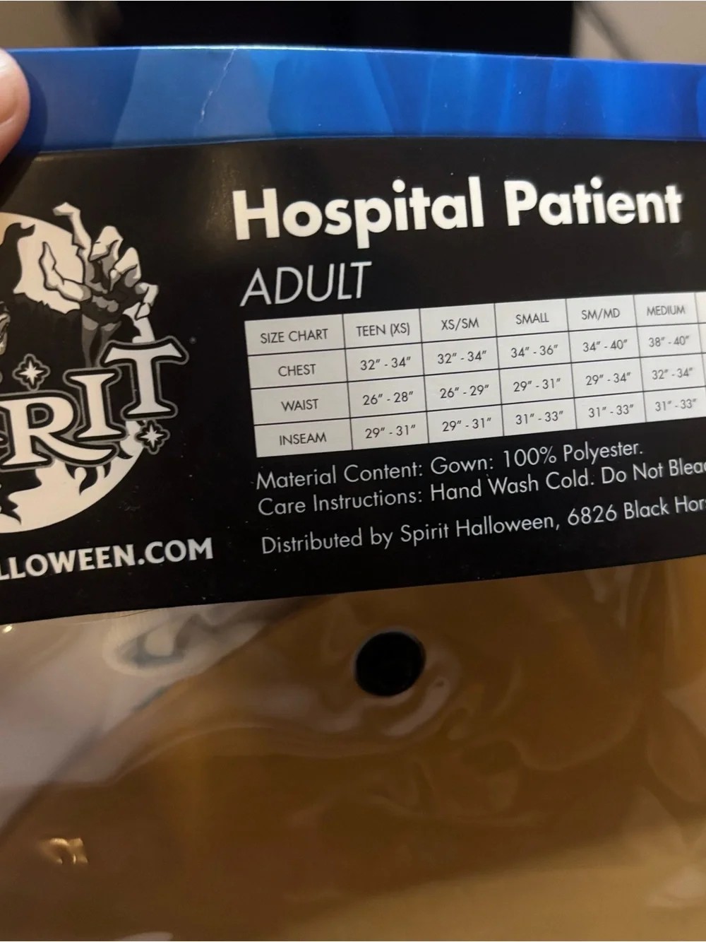 Spirit Halloween Funny Hospital Patient Costume L XL NWT - Picture 7 of 7